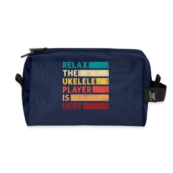 Hawaiian Ukulele Uke Retro Vintage - Recycled Toiletry Zip Bag - navy - Front