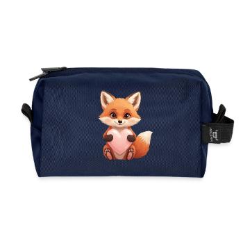 Süßer Fuchs mit Herz - Recycelte Kulturtasche - Navy - Vorne