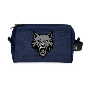 Wolf Kopf Logo - Recycelte Kulturtasche - Navy - Vorne
