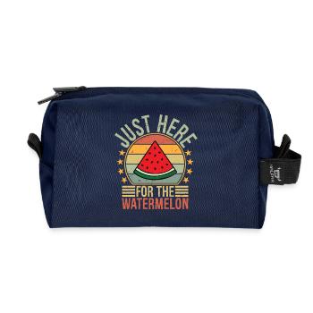 just here for the watermelon - Recycled Toiletry Zip Bag - navy - Front