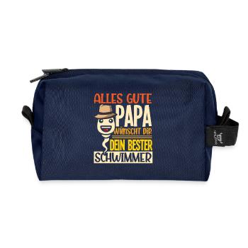 All the best dad wishes you your best swimmer - Recycled Toiletry Zip Bag - navy - Front