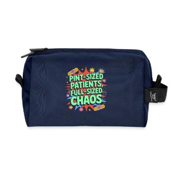Pediatric Nurse Pint-Sized Patients Pediatric Care - Recycled Toiletry Zip Bag - navy - Front