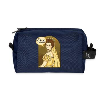 Oida! Sissi Königin von Österreich I love Austria  - Recycelte Kulturtasche - Navy - Vorne