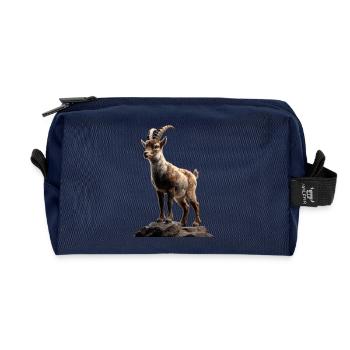 Steinbock Ziege Alpensteinbock Capricorn Ziegen  - Recycelte Kulturtasche - Navy - Vorne