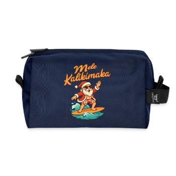 Mele Kalikimaka - Joyeux Noël Hawaï - Trousse de toilette en tissu recyclé - marine - Devant