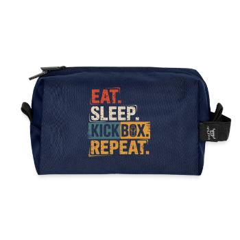 Eat Sleep Kickbox Repeat - Recycelte Kulturtasche - Navy - Vorne