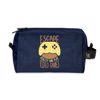 Escape Reality And Play Video Games - Recycled Toiletry Zip Bag - navy - Front