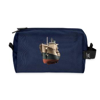 Vintage Frachtschiff Nahaufnahme - Recycelte Kulturtasche - Navy - Vorne