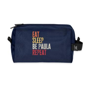 Iss, schlaf Sei Paula, wiederhole Retro-Name - Recycelte Kulturtasche - Navy - Vorne