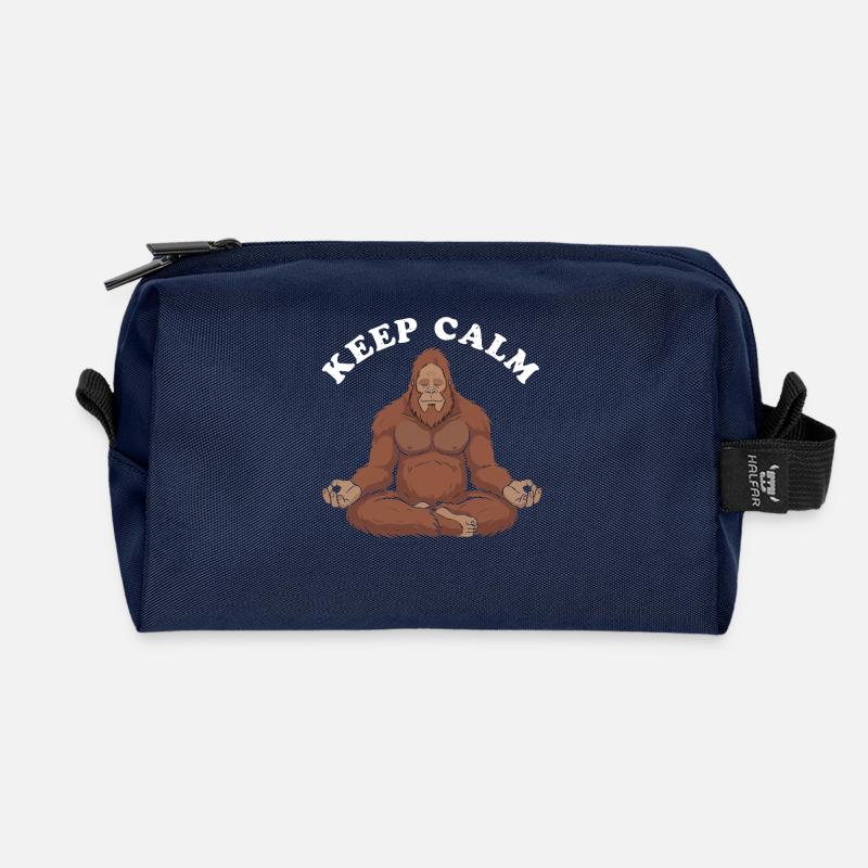 Orangutan Meditation Keep Calm - Recycelte Kulturtasche - Navy