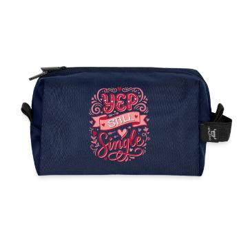 Yep Still Single - Recycled Toiletry Zip Bag - navy - Front