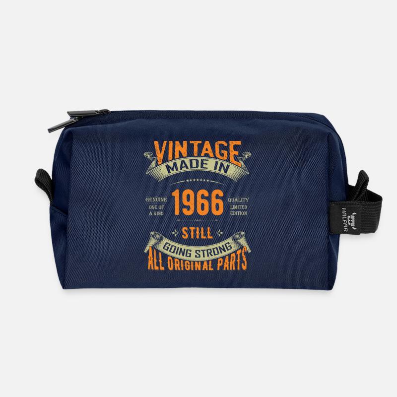 Vintage 1966 immer noch stark - Recycelte Kulturtasche - Navy
