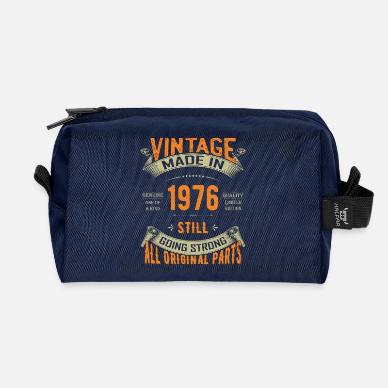 Vintage 1976 läuft immer noch stark - Recycelte Kulturtasche - Navy