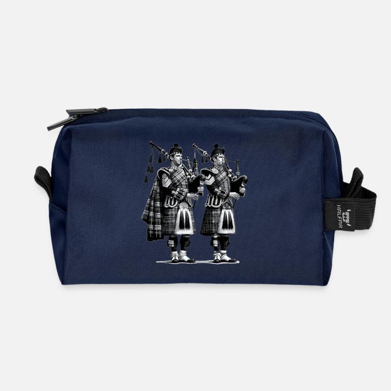 Dudelsack Duo im Kilt - Recycelte Kulturtasche - Navy