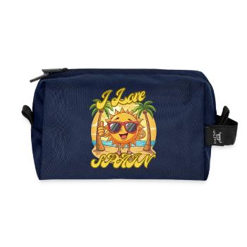 I Love Spain Sun Beach Cartoon - Trousse de toilette en tissu recyclé - marine - Devant