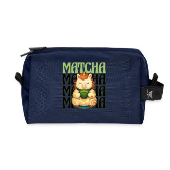 Matcha Einhorn Süßes Tee Liebhaber Design - Recycelte Kulturtasche - Navy - Vorne