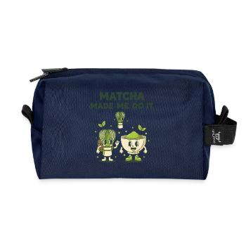 Le matcha m’a fait le faire thé vert Matcha Latte Lover - Trousse de toilette en tissu recyclé - marine - Devant