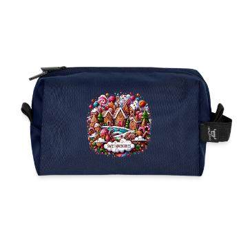 Sweet Village Dream Advent Landscape - Recycled Toiletry Zip Bag - navy - Front
