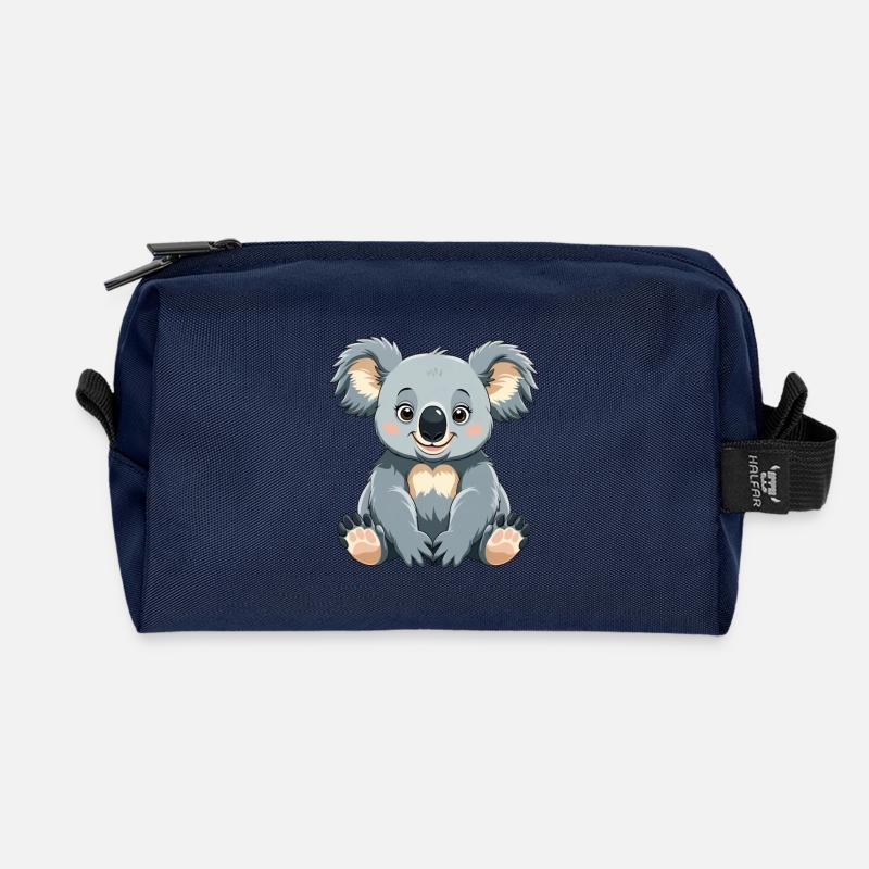 Kuschelk Koala Cartoon - Recycelte Kulturtasche - Navy