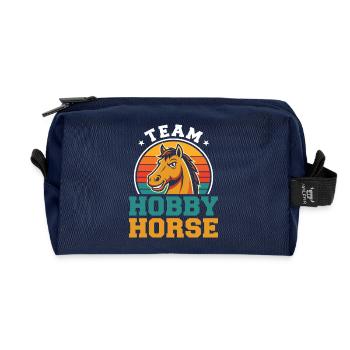 Team Hobby Horse Retro Hobby Horsing - Recycelte Kulturtasche - Navy - Vorne