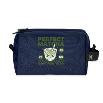 Perfect Matcha Green Tea Matcha Power Energy Focus - Recycelte Kulturtasche - Navy - Vorne