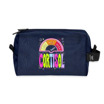 Tableau de bord du taux de cortisol - Trousse de toilette en tissu recyclé - marine - Devant