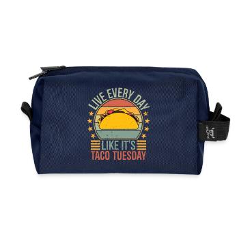 live everyday like it's taco Tuesday - Recycelte Kulturtasche - Navy - Vorne