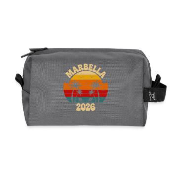 Marbella 2026 Sonnenuntergang Palmen - Recycelte Kulturtasche - Anthrazit - Vorne