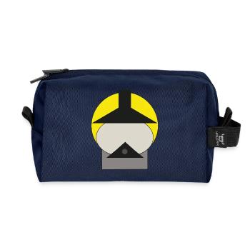 Feuerwehr Helm gelb - Recycelte Kulturtasche - Navy - Vorne