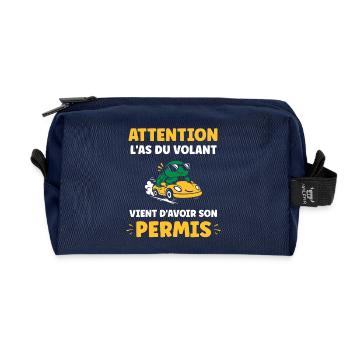 Driver's license humor - Recycled Toiletry Zip Bag - navy - Front