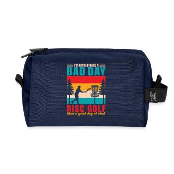 Disc Golf Gifts Disc Golf - Recycled Toiletry Zip Bag - navy - Front
