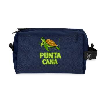 Illustration de Punta Cana-Tortues de mer - Trousse de toilette en tissu recyclé - marine - Devant