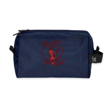Devil Humor Shirt for Provocation Fans - Recycled Toiletry Zip Bag - navy - Front