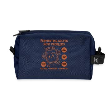 La fermentation au pain au levain résout la plupart des solutions - Trousse de toilette en tissu recyclé - marine - Devant