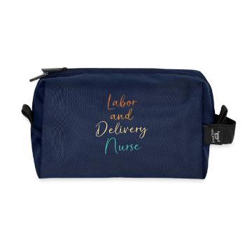 Midwife Obgyn Obstetrics - Recycled Toiletry Zip Bag - navy - Front