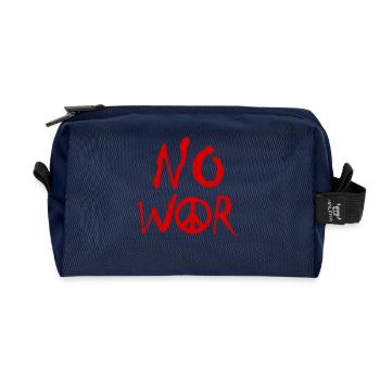 PAS DE GUERRE – Déclaration pour la paix contre la guerre - Trousse de toilette en tissu recyclé - marine - Devant