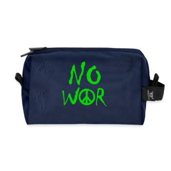 PAS DE GUERRE – Déclaration pour la paix contre la guerre - Trousse de toilette en tissu recyclé - marine - Devant