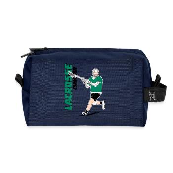Lacrosse Player - Recycled Toiletry Zip Bag - navy - Front