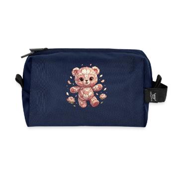 Fleurs Panda Rosy Câlin Créature - Trousse de toilette en tissu recyclé - marine - Devant