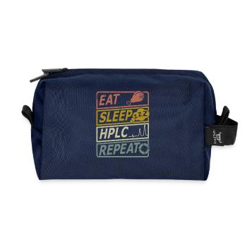 HPLC Performance Chromatography Retro Sleep Repeat - Recycelte Kulturtasche - Navy - Vorne