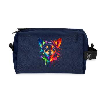 Chihuahua | Art pop pour petits chiens - Trousse de toilette en tissu recyclé - marine - Devant