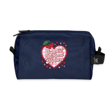 Unterstütze lokale Mütter Herzdesign - Recycelte Kulturtasche - Navy - Vorne