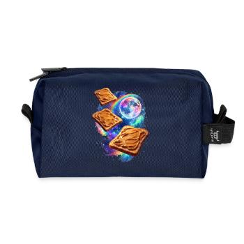 Space Peanut Butter Toasts - Recycled Toiletry Zip Bag - navy - Front