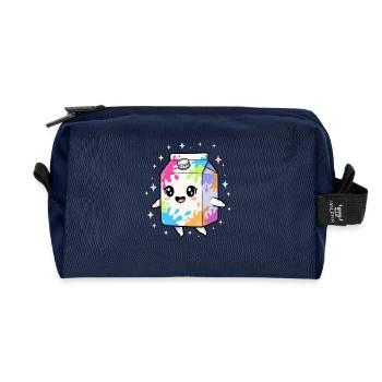 Bunter Milchkarton Kawaii - Recycelte Kulturtasche - Navy - Vorne