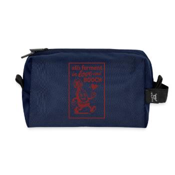 Everything fermented in love | Kombucha Humor - Recycled Toiletry Zip Bag - navy - Front