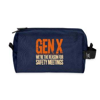 Gen X: Grund für Sicherheitsmeetings - Recycelte Kulturtasche - Navy - Vorne