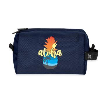 Aloha Sunset Pineapple – Ambiances de la plage d’Hawaï - Trousse de toilette en tissu recyclé - marine - Devant