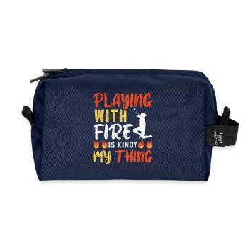 Tanzen Wirbel Tanzschule Feuerstab Tänzerin - Recycelte Kulturtasche - Navy - Vorne