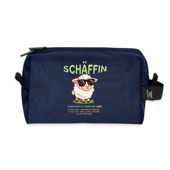 Schäffin Substantiv, feminin, die - Recycelte Kulturtasche - Navy - Vorne