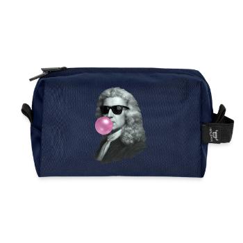 Isaac Newton avec du chewing-gum et des lunettes de soleil - Trousse de toilette en tissu recyclé - marine - Devant